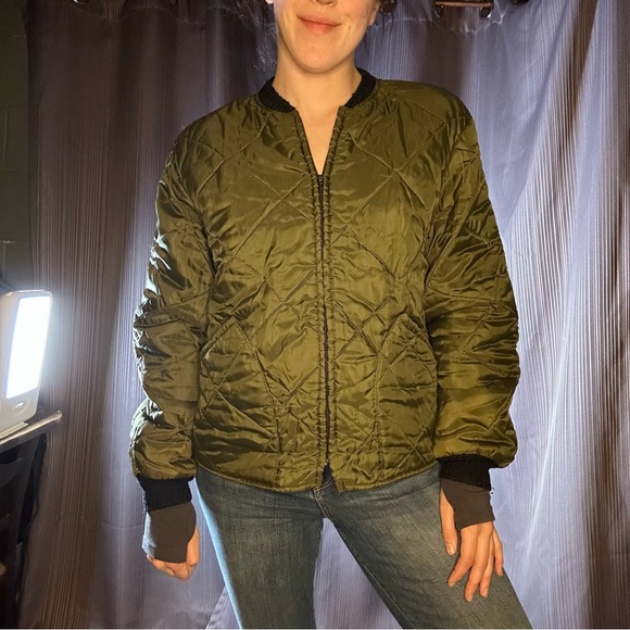 Vintage army green liner jacket // medium - Picture 3 of 12